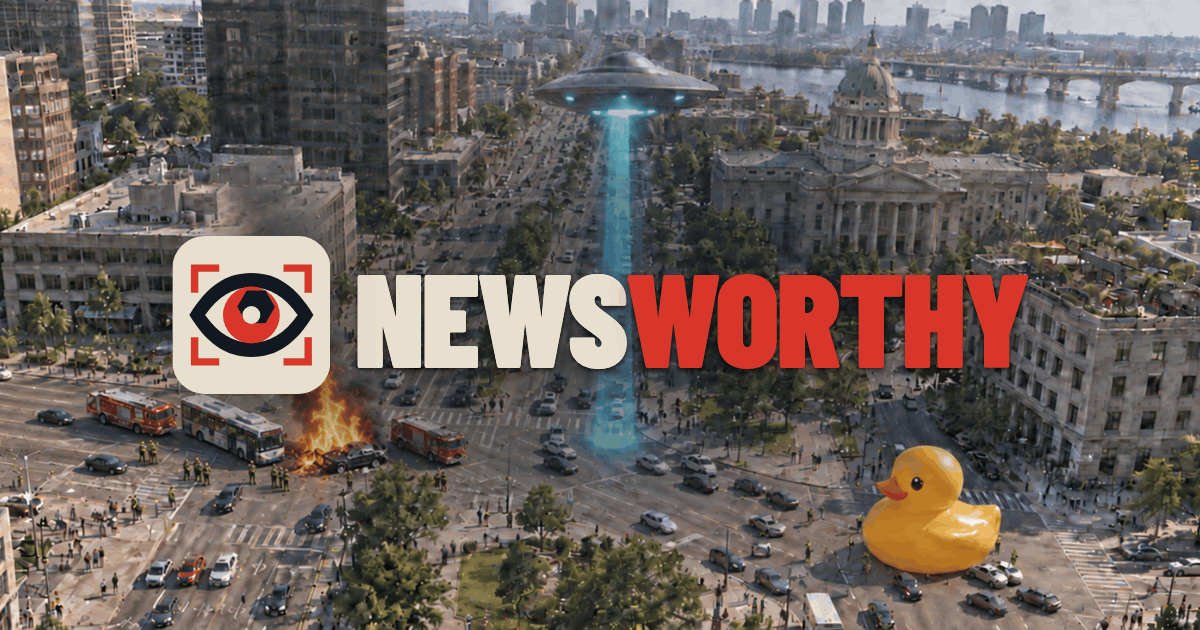 Newsworthy photography game in an AI-generated city